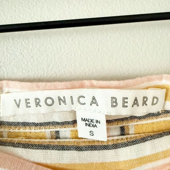 Veronica Beard Serence Cotton Blend Maxi Skirt in Yellow Pink Metallic Stripe S - Picture 6 of 7